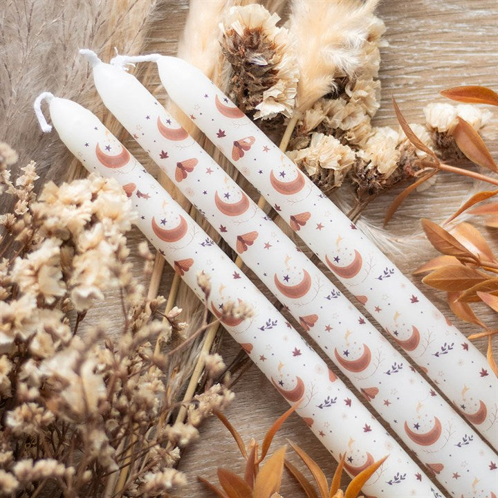 3 Autumn Moon Taper Candles