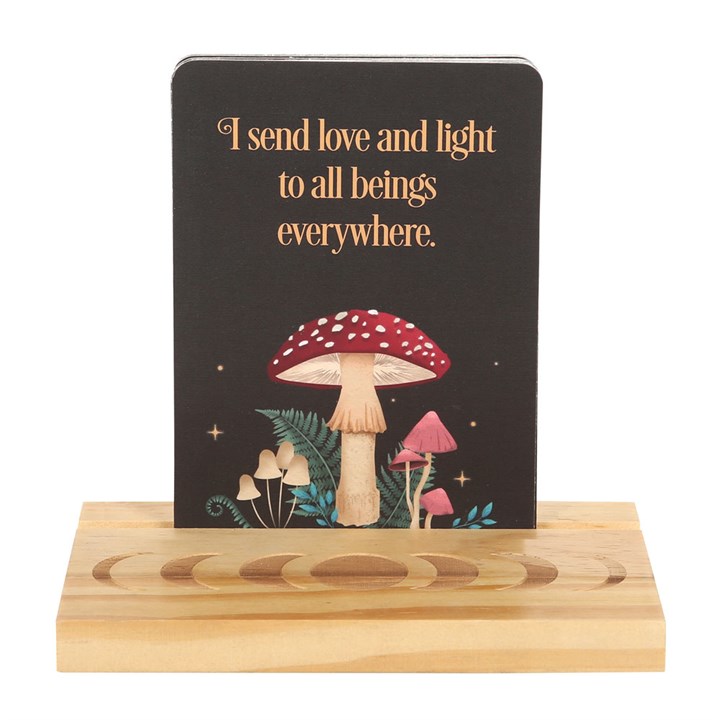 Woodland Toadstool Affirmation Cards with Wooden Stand