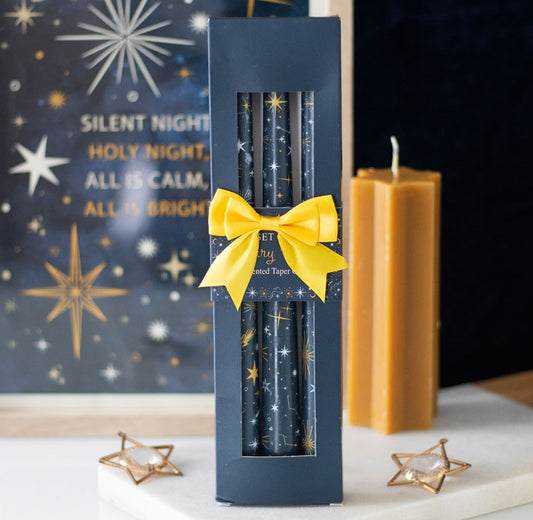 3 Starry Night Taper Candles